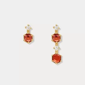 Asymmetric Garnet Earrings