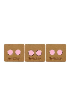 Ear Mints 7mm Round Enamel Stud | Fairy Wing Pink/Rose Gold