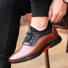 Fashion Sneakers Men Luxury Platform Elevator Shoes Brown