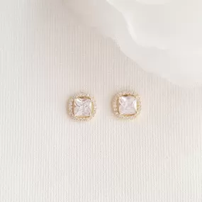 Gold Stud Earrings for Bridal Party-Piper