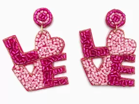 Love You More Beaded Earrings