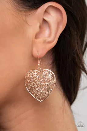 Paparazzi Let Your Heart Grow - Rose Gold Earrings