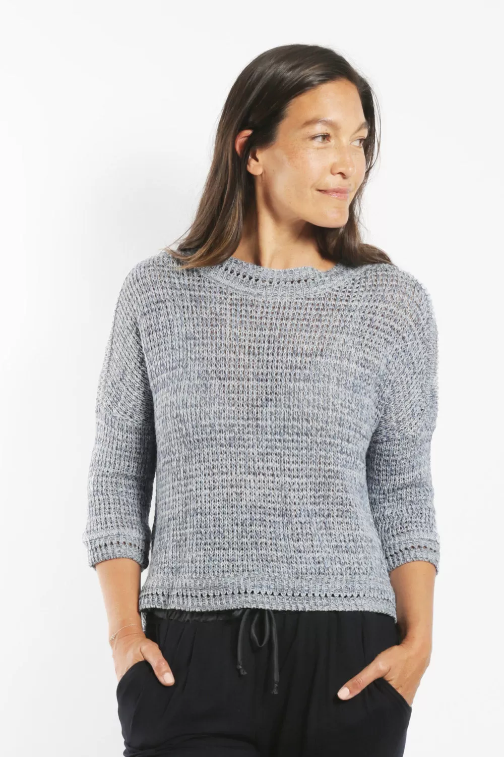 SABATINI OPEN CROCHET JUMPER SEASPRAY