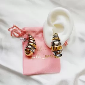 Venecia Two Tone Ripped Stripes Earrings